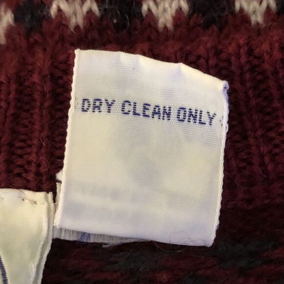 JG Hook 100% Wool Cardigan Sweater Womens Size M VTG 70s Birdseye Burgundy FLAWS - Picture 16 of 16